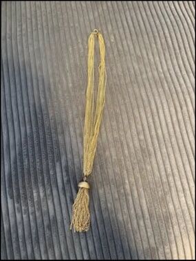 Sarah Coventry “golden tassel”  multi strand gold tone necklace